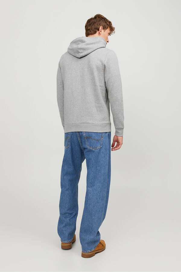 Jack & Jones Sudadera logo capucha gris