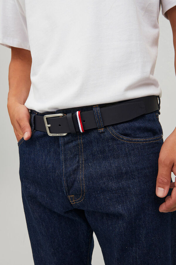 Jack & Jones Cintur&oacute;n cl&aacute;sico piel negro