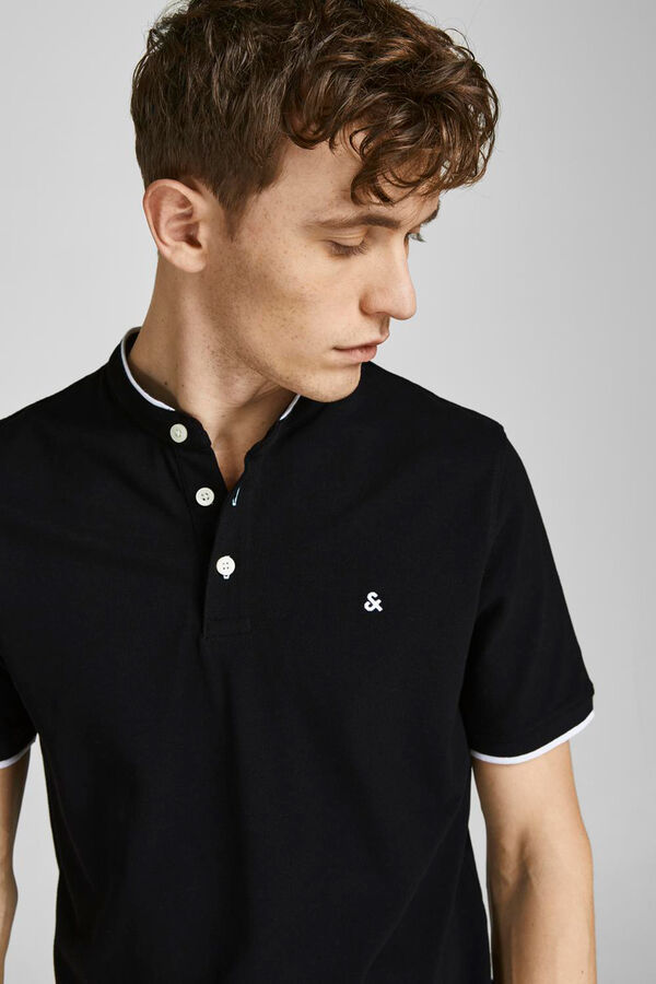 Jack & Jones Slim fit Mao polo black