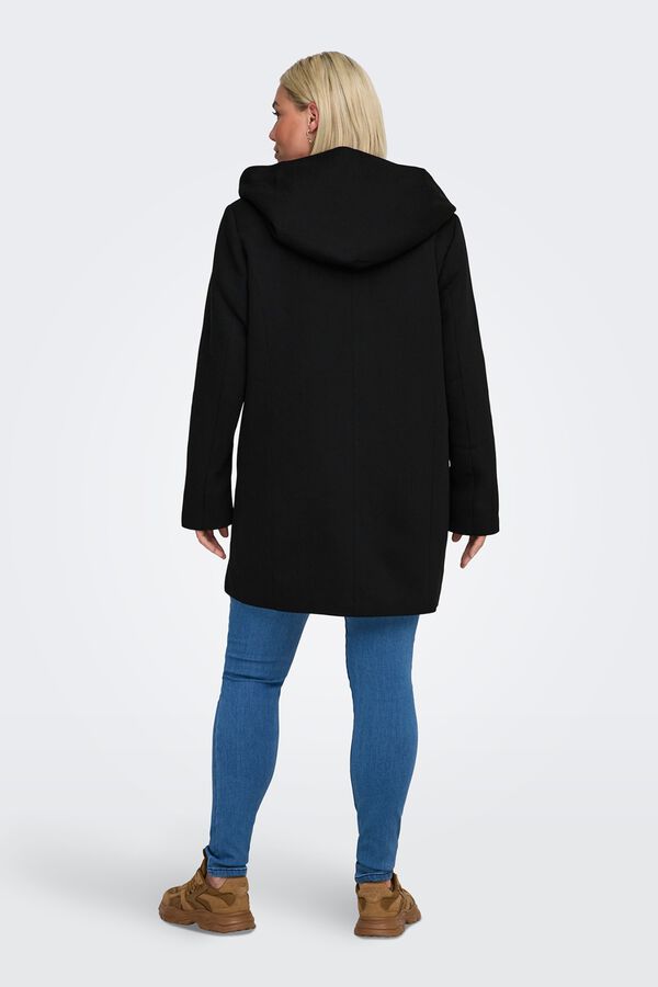 Only Carmakoma Midi cloth coat plus size black