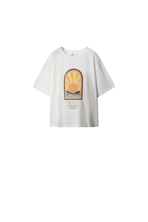 Springfield T-shirt de manga curta chiringuito "Aura" branco