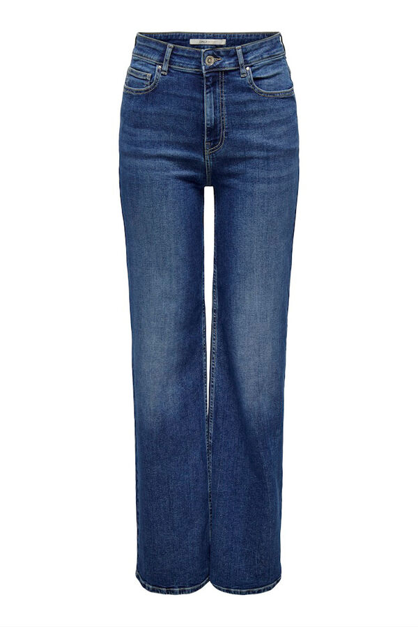 Only Calça Jeans de Perna Larga azul