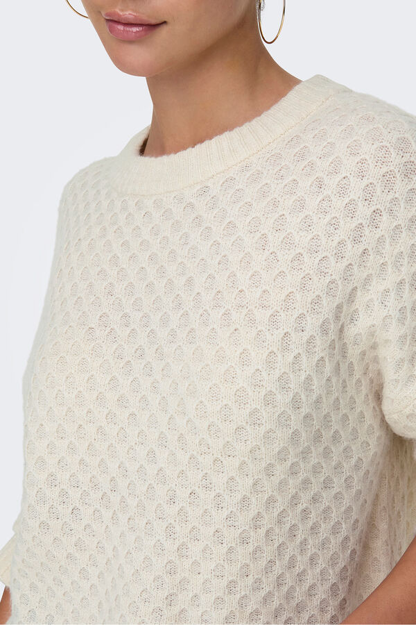 JDY Jersey cuello redondo blanco