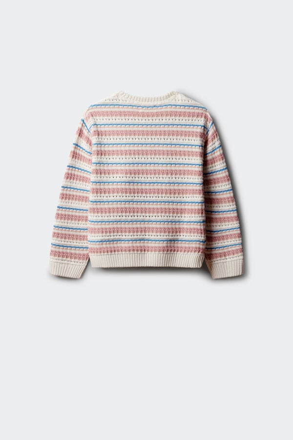 Springfield Kids Prugasti džemper za devojčice Roze