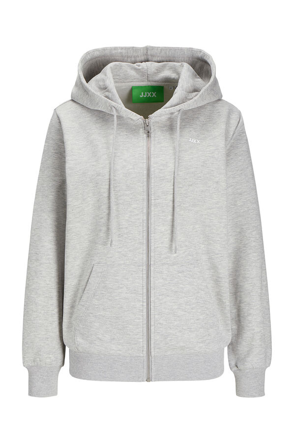Jack & Jones Sudadera con capucha y cremallera gris