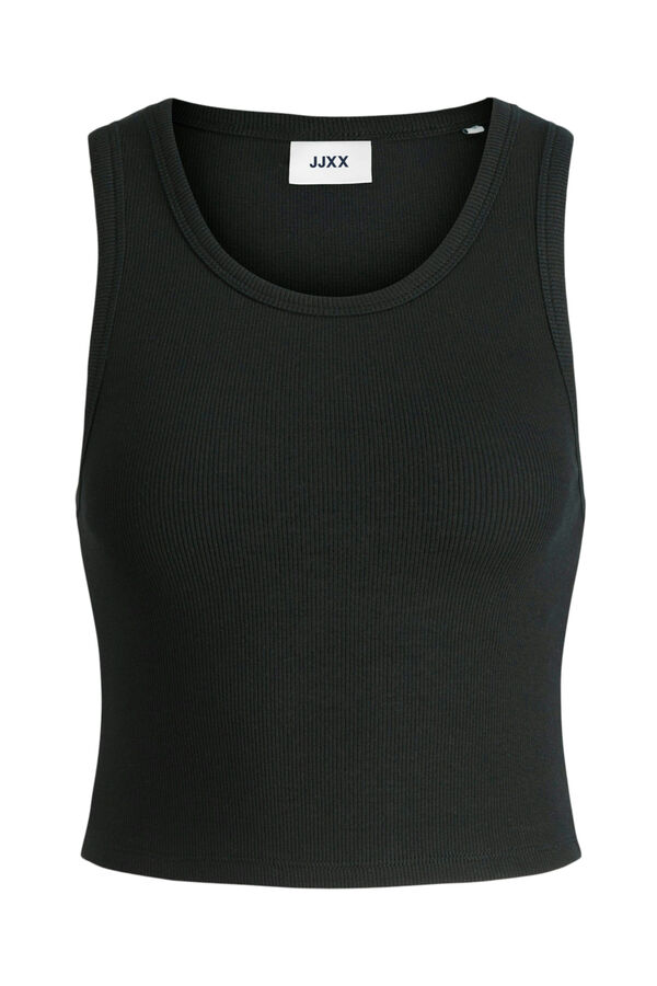 Jack & Jones Top com alças caneladas preto