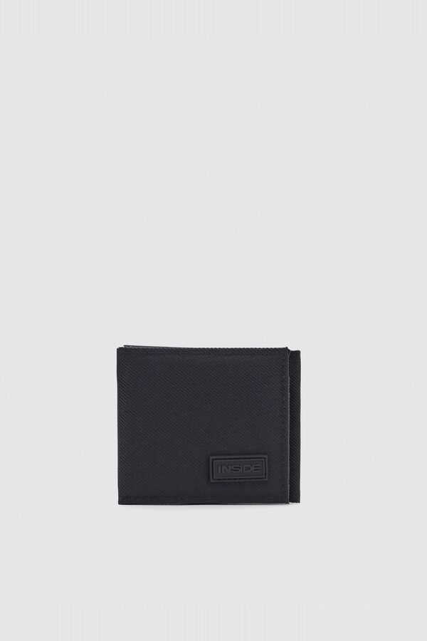 Inside Nylon compartment wallet black