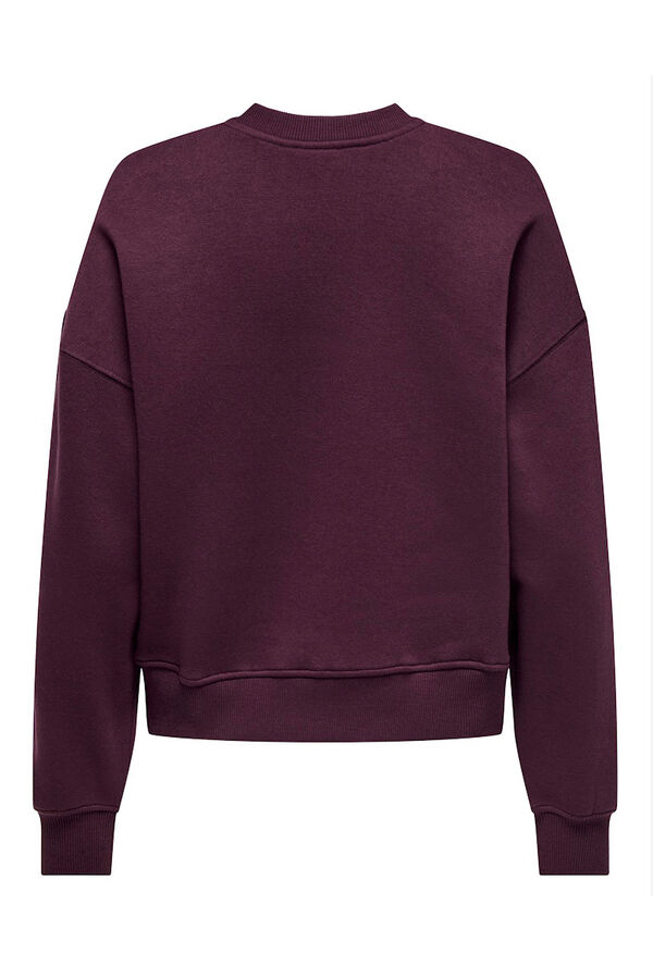 Only Sudadera texto frontal burdeos