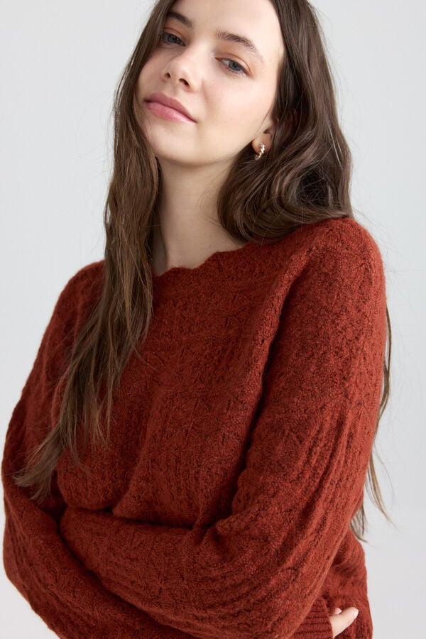 Springfield Pointelle jumper red