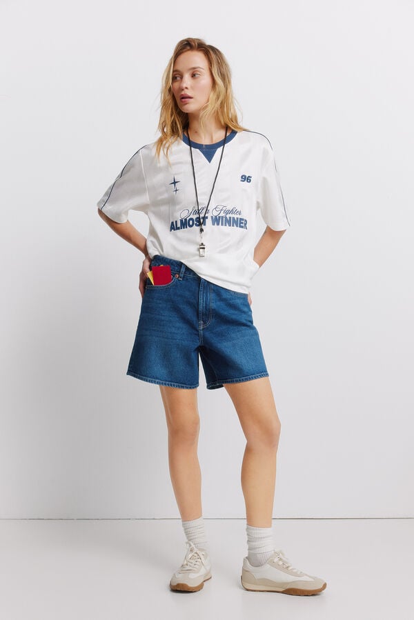 Springfield Almost football T-shirt beige