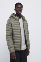 Springfield Hooded puffer jacket green
