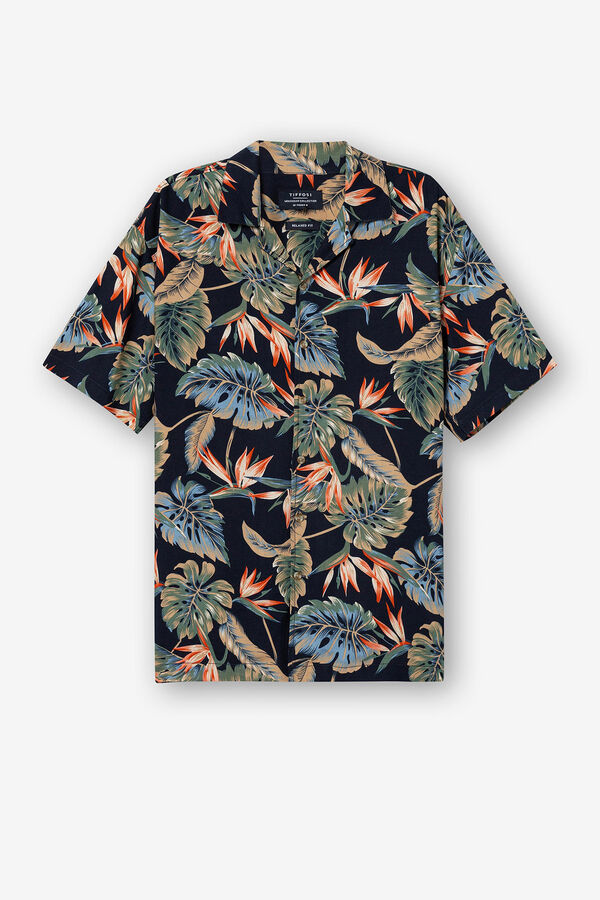 Springfield Relaxed fit printed shirt mornarskoplava