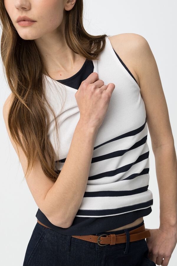 Tiffosi fitted sleeves top albastru