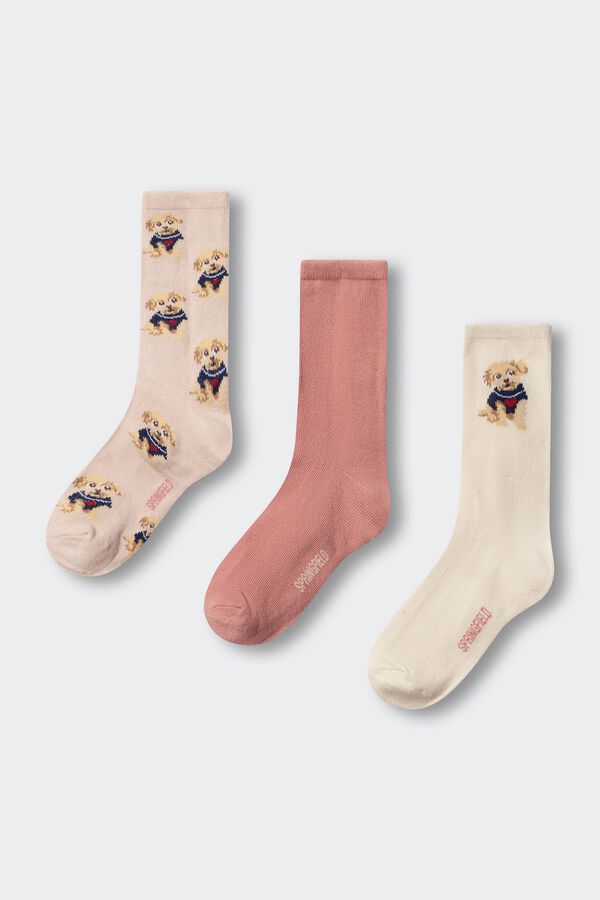 Springfield Kids Pack calcetines conejos ni&ntilde;a rosa