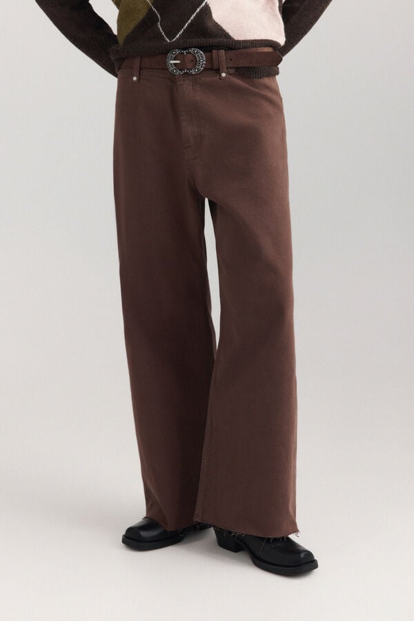 Springfield High-waisted sailor jeans brown