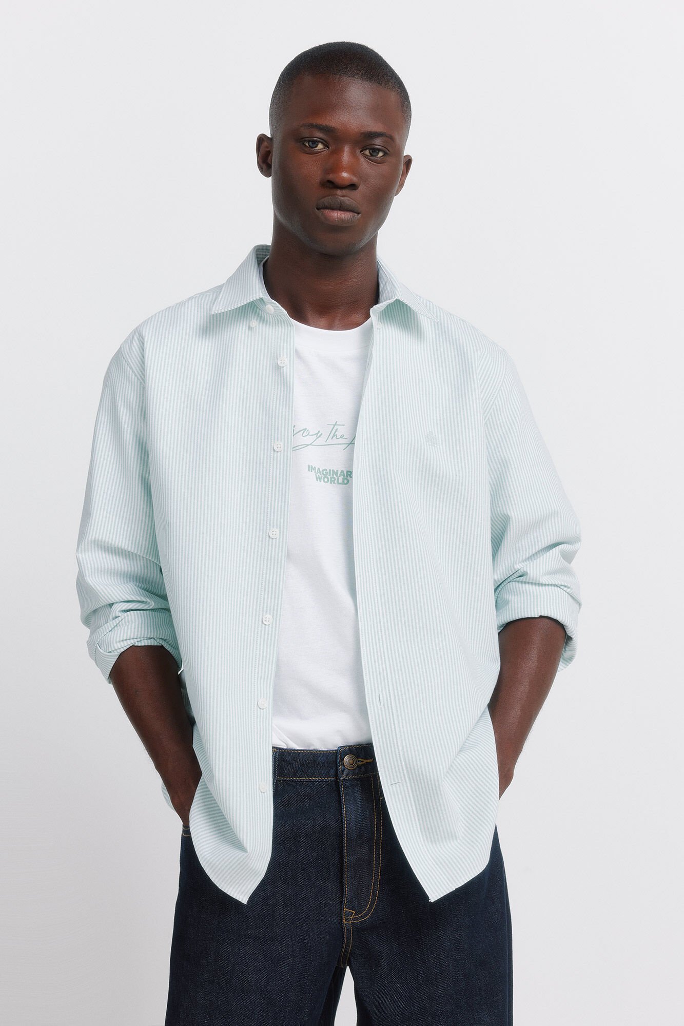 Springfield Striped oxford wrinkle free shirt