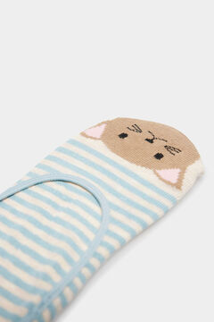 Springfield Invisible Socks with Cat Face beige