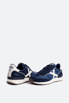 Springfield Munich men's trainers in navy with split cow leather and nylon. navy