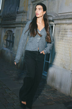 Springfield Cardigan lazos brillo gris