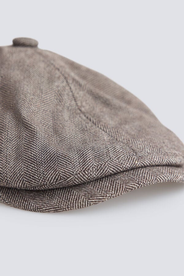 Springfield Wool blend flat cap brown