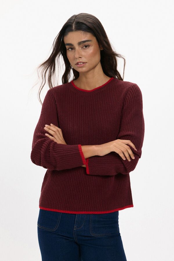 JDY Round neck jumper red