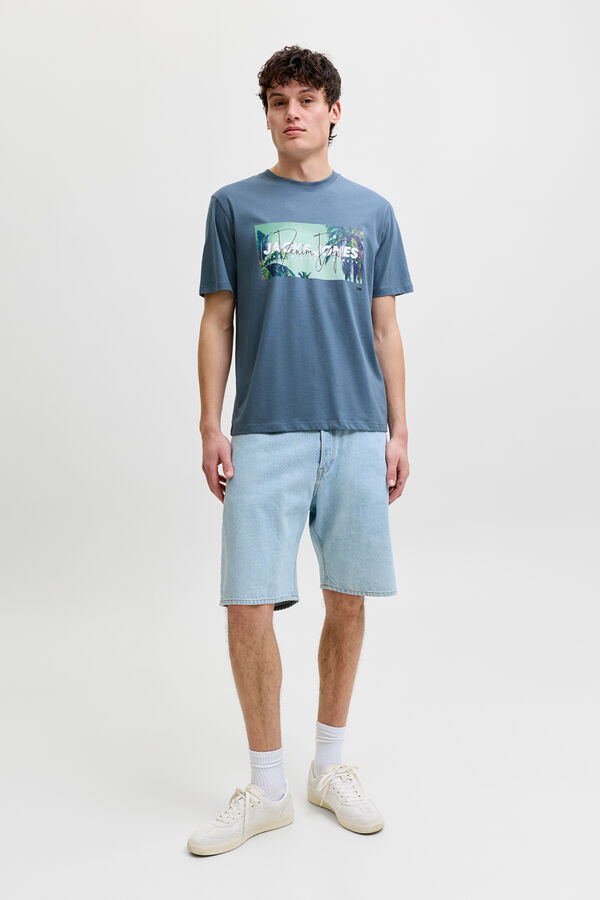 Jack & Jones Printed cotton T-shirt grey