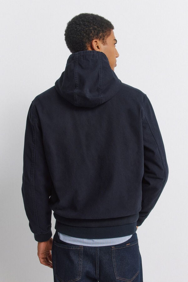 Springfield Cotton hooded jacket blue