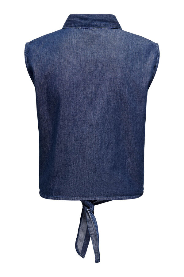 JDY Sleeveless knotted shirt blue