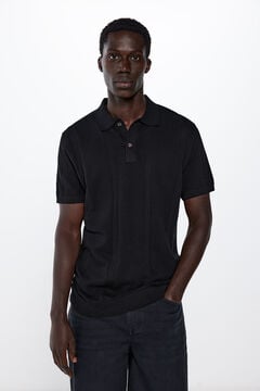 Springfield Short sleeve jumper with a polo shirt-style neck black