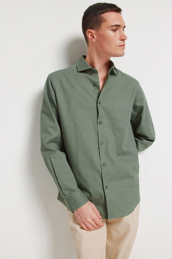 Springfield Linen dress shirt green