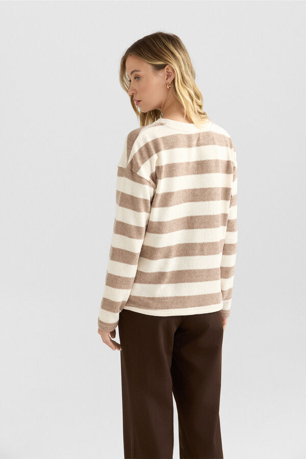 Springfield Striped fine knit jumper printed