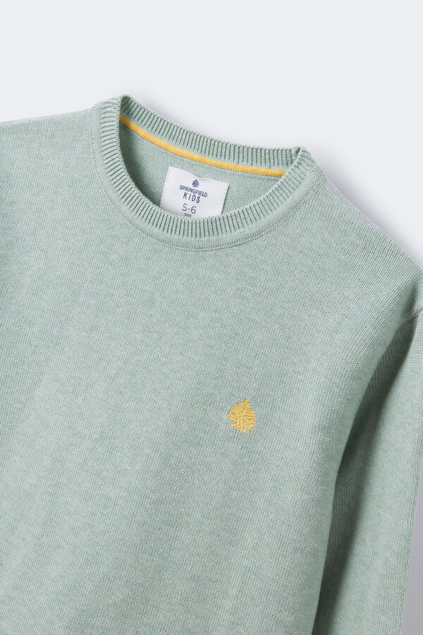 Springfield Boys' jumper with elbow patches green