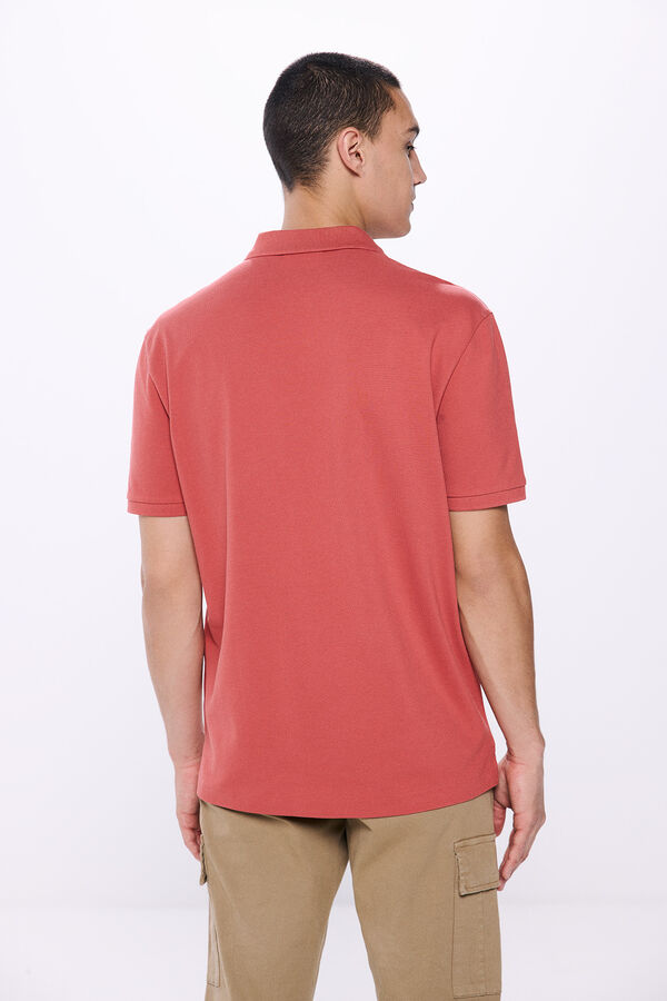 Springfield Regular fit basic piqué polo terracotta