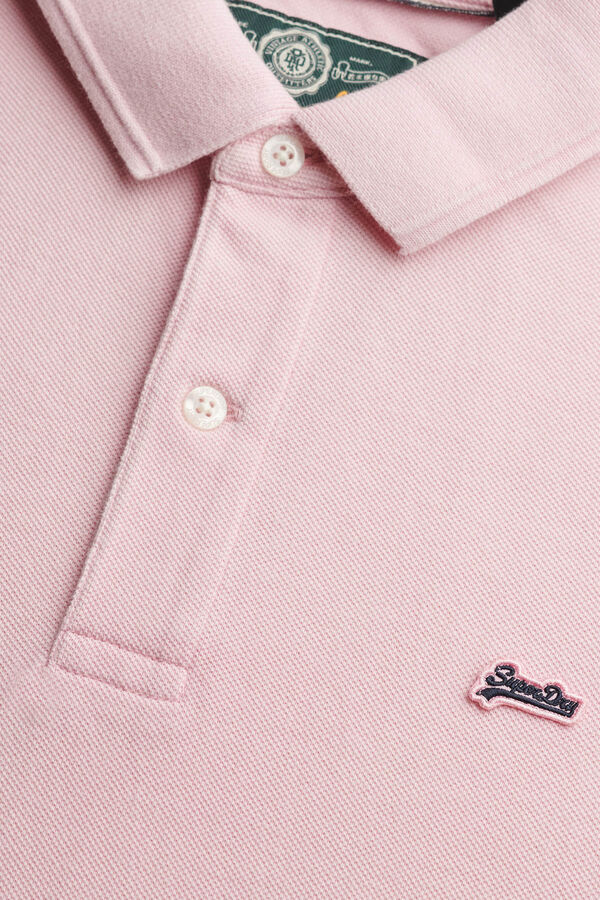 Superdry Piqu&eacute; basic short sleeve polo shirt pink