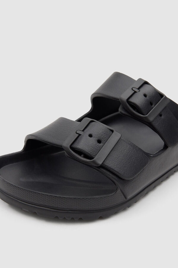 Springfield Beach sliders with two buckles black