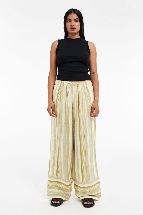 Topshop Pantal&oacute;n estampado de cord&oacute;n verde