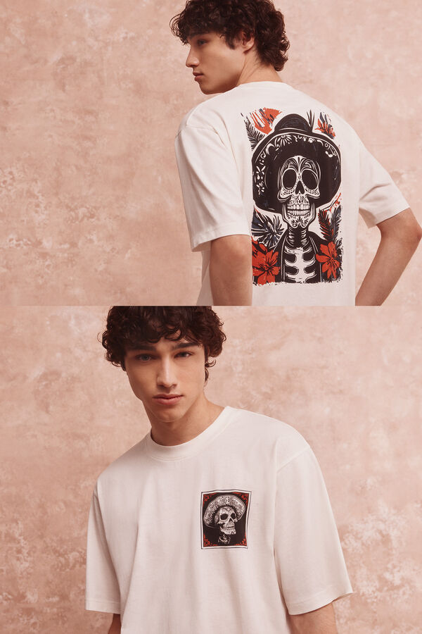 Springfield Skull Mex Hat T- T-shirt beige