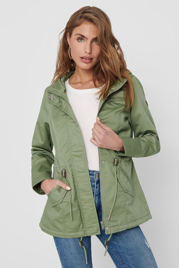 Springfield Hooded parka with gathered waist green