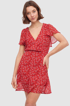 Springfield Kurzes Kleid mit Print rot