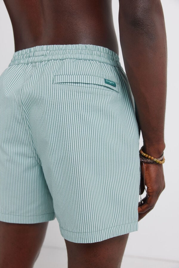 Springfield Striped seersucker swimwear blue