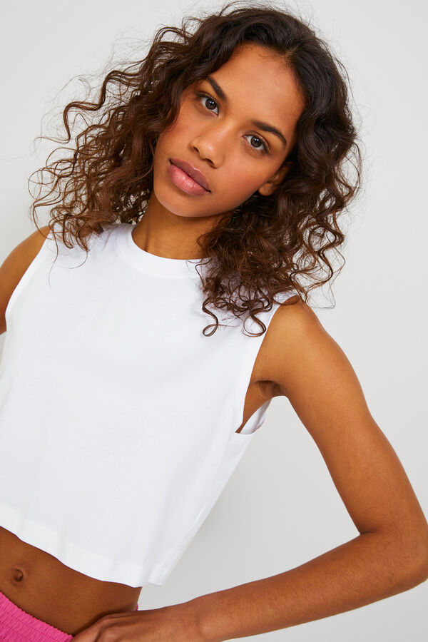 Springfield Essential cropped T-shirt  white