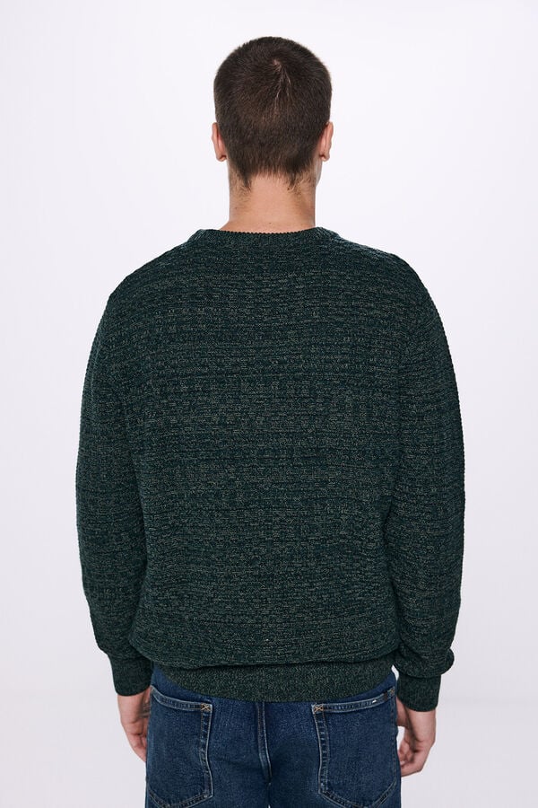 Springfield Textured twisted knit jumper zelena