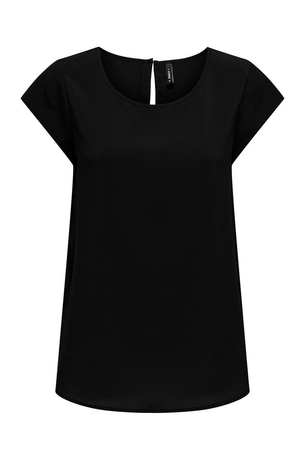 Only T-shirt lisa manga curta preto