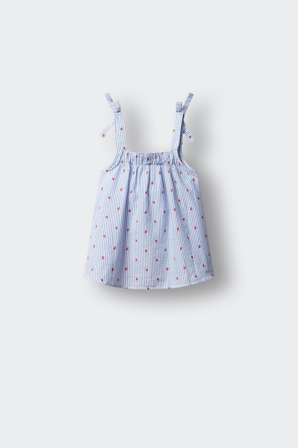 Springfield Kids Blusa sin mangas oxford fresas ni&ntilde;a azul