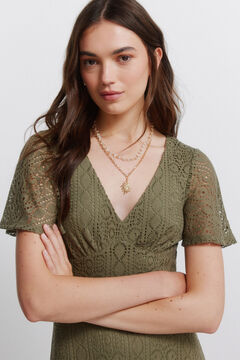 Springfield Embroidered midi dress