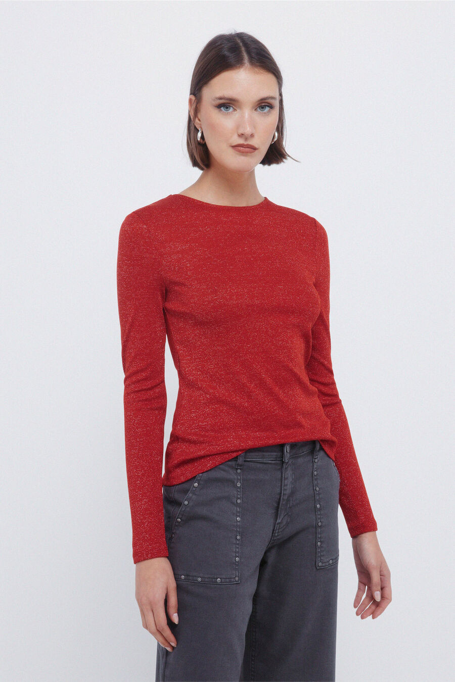 Camiseta lurex escote espalda