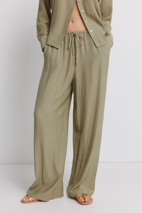 Springfield Wide long trousers beige