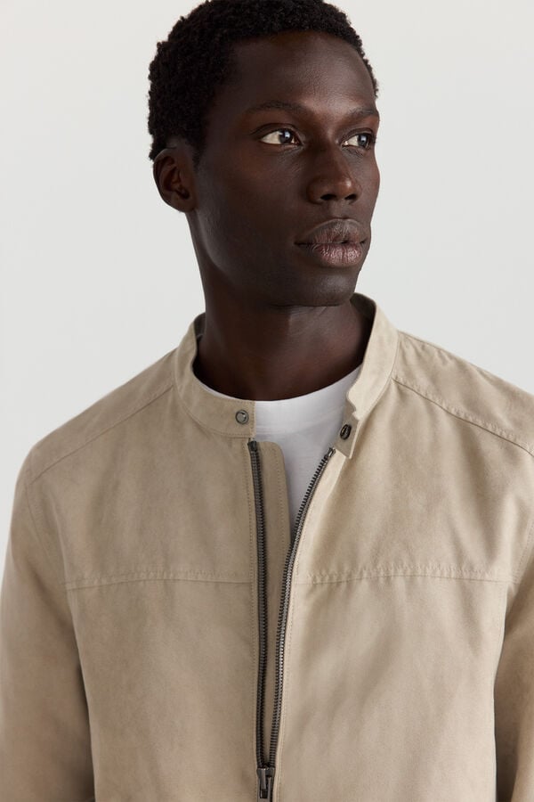 Springfield Faux suede jacket nude