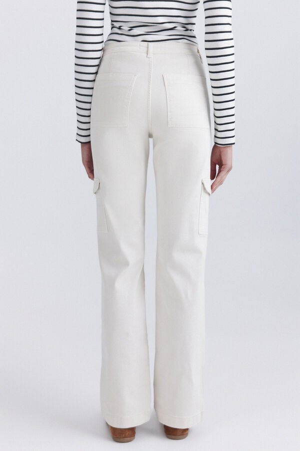 Springfield Jeans droit cargo beige