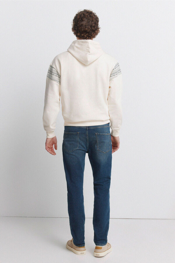 Springfield Knit denim overdyed slim fit jeans blue